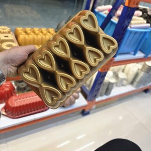 قالب کیک چدنی طرح مستطیل کف قلب
