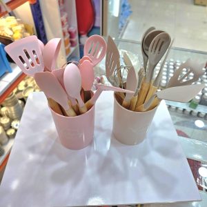 ست ابزار قنادی حرفه ای سیلیکونی دسته چوبی وارداتی در دو‌ رنگ