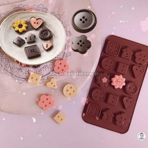 قالب سیلیکون شکلات دکمه