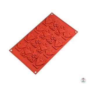 قالب سیلیکون قلب و لاو 12خانه