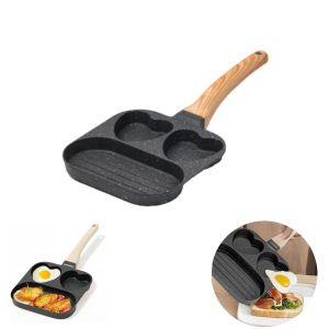 تابه چدن دسته چوبی وارداتی طرح قلب