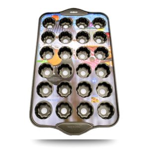 قالب مافین تفلون کف جدا 24 خانه طرح گل
