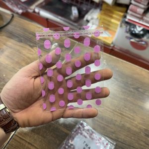 سلفون کوکی ۱۰×۱۰ طرح خالدار صورتی