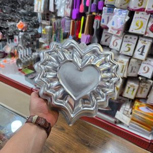 قالب کیک آلومنیوم طرح قلب طرحدار