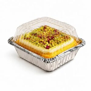ظرف فویلی مربع درب دار 300 سی سی(درب بلند)