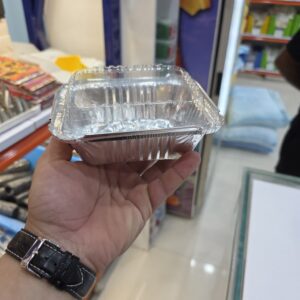 ظرف فویلی مربع درب دار 300 سی سی(درب کوتاه)